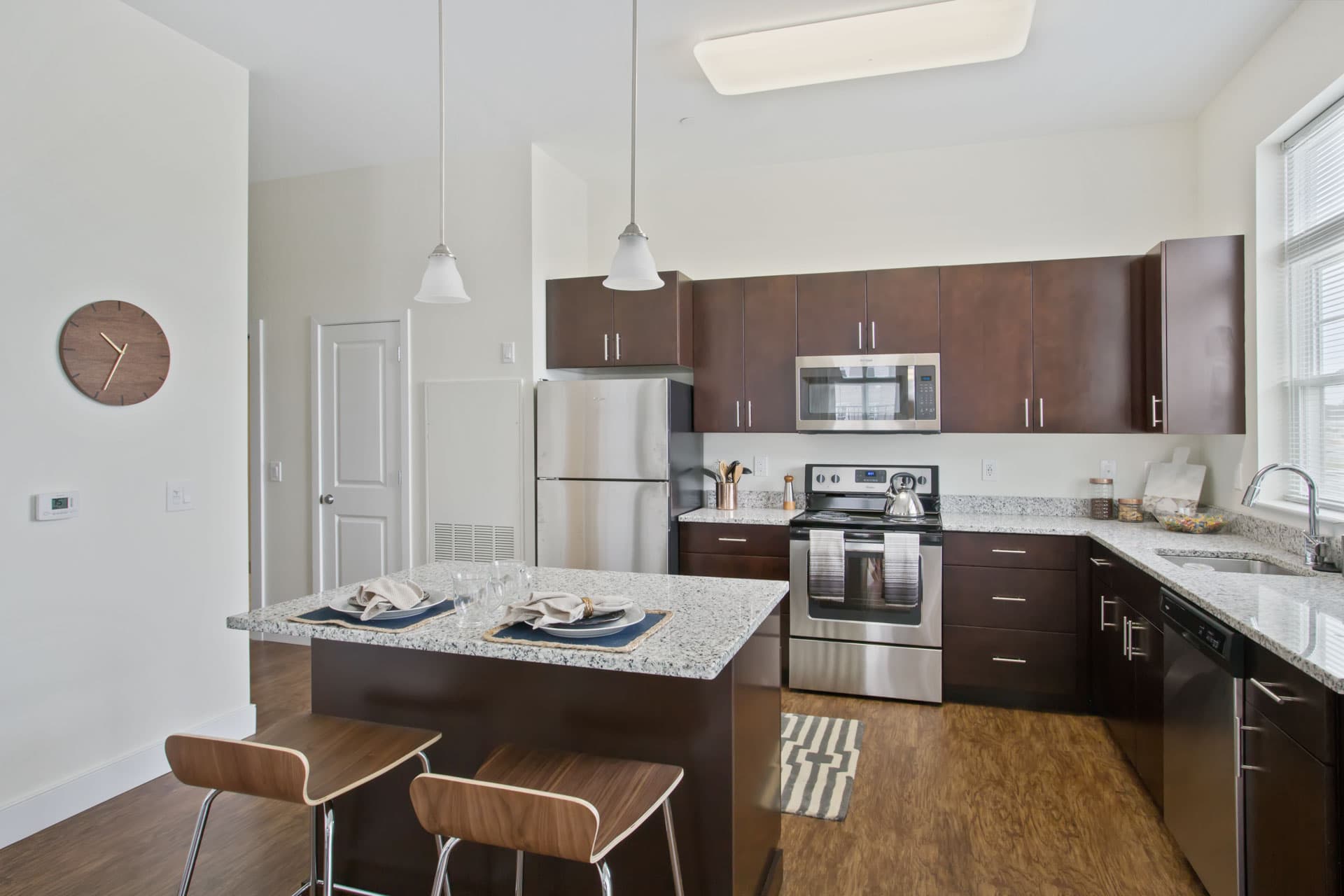 Luxury kitchen inside the Corsa Apartments in Salem, New Hampshire