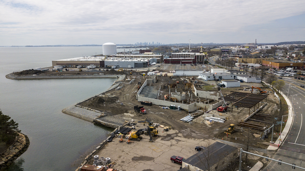 View of the construction on Breakwater being developed by Dolben